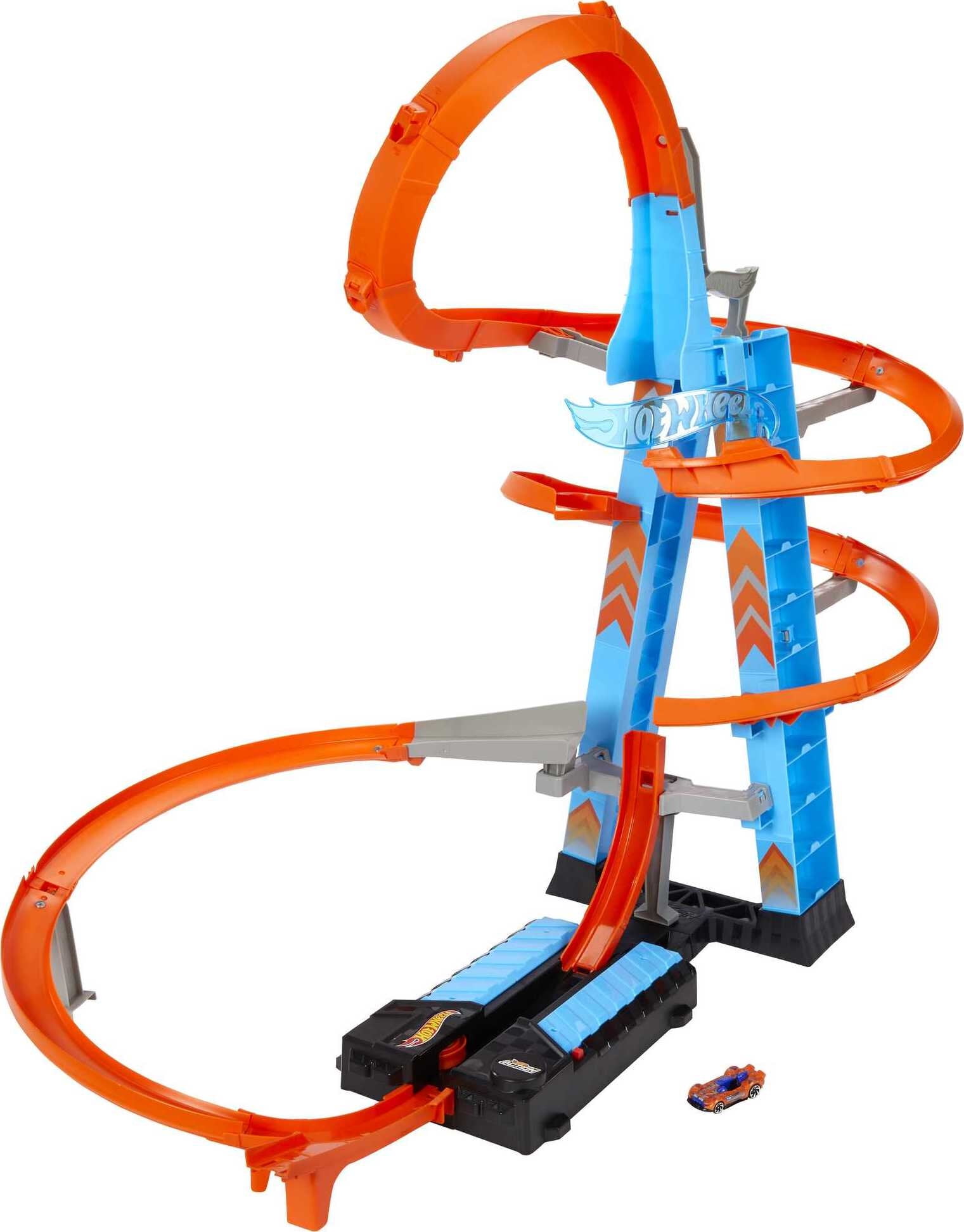 Hot Wheels Track Set, Spiral Speed Crash with Car