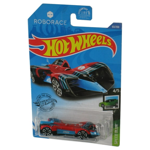 Hot Wheels Speed Blur 4/5 (2017) Red & Blue Roborace Robocar Toy Car 63/250