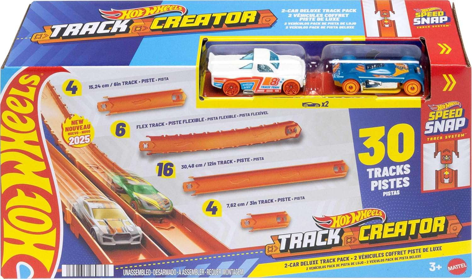 Hot Wheels Speed Snap Track Creator 2-Car Deluxe Track Pack