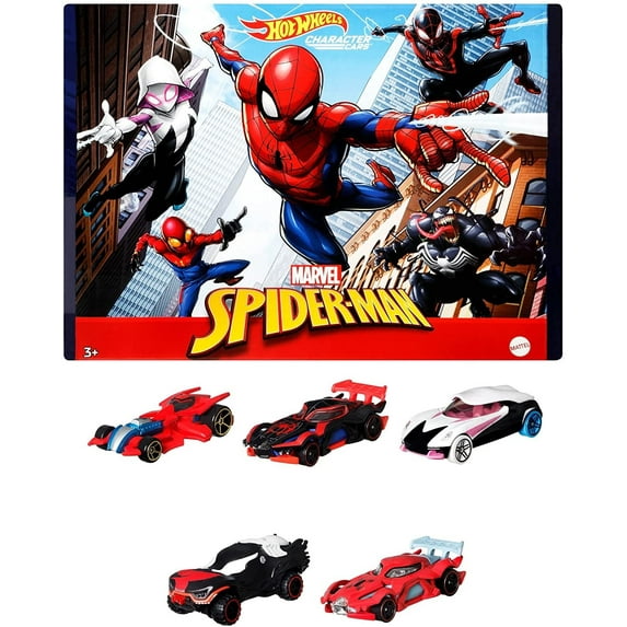 Hot Wheels MARVEL Spider-Man 5-Pack Character Cars