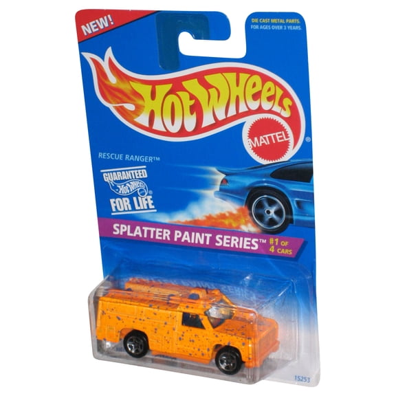 Hot Wheels Splatter Paint Series 1/4 (1995) Orange Rescue Ranger Toy Truck #408