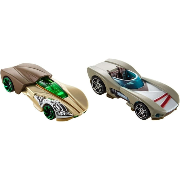 Hot Wheels Star Wars Rey Jedi Training & Luke Skywalker Character Car 2-Pack