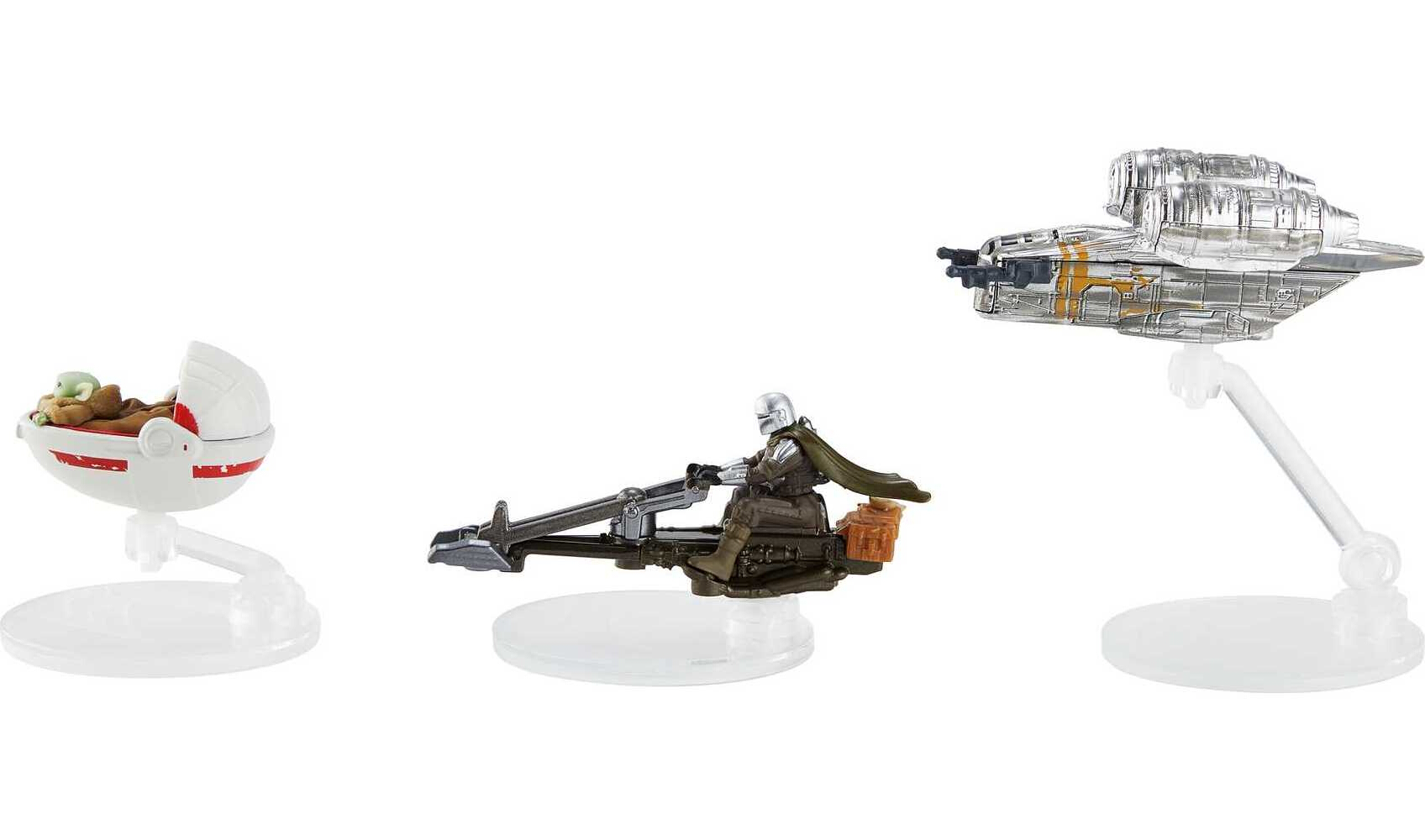 Hot Wheels Star Wars Starships 3-Pack Inspired by The Mandalorian, Set of 3 Die-Cast Ships - image 1 of 4