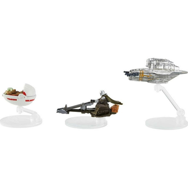 Hot Wheels Star Wars Starships 3-Pack Inspired by The Mandalorian, Set of 3 Die-Cast Ships