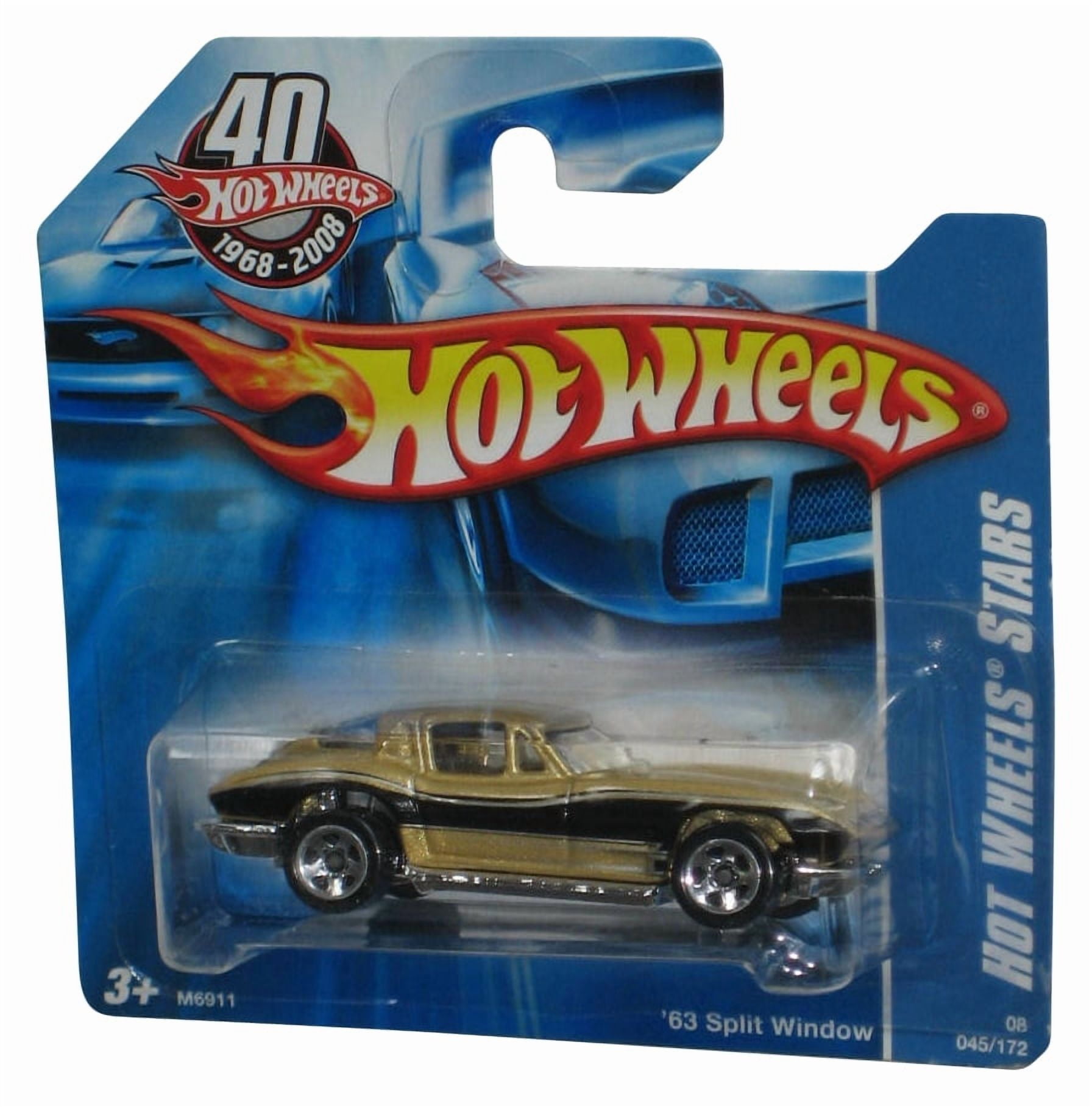 Hot Wheels Stars 40th (2007) Gold '63 Split Window Toy Car 045/196 - (Short Card)