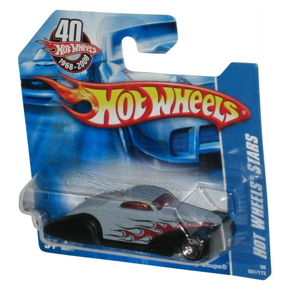 Hot Wheels Stars 40th Gray & Black Swoop Coupe Toy Car 051/172 - (Short Card)