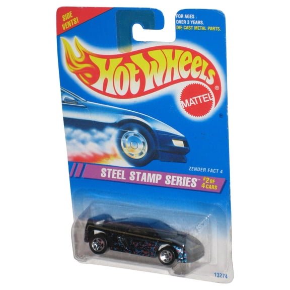 Hot Wheels Steel Stamp Series 2/4 (1994) Black Zender Fact 4 Toy Car