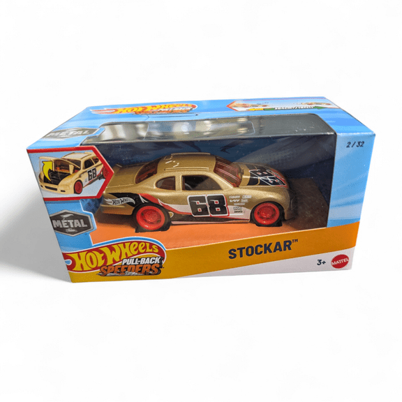 Hot Wheels Stockar Pull-Back Speeders Toy Car in 1:43 Scale