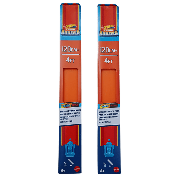 Hot Wheels Straight track Builder 4 Ft /120 Cm-Pack of 2 Unlimited Tracks, Total 8 Ft/240 Cm.