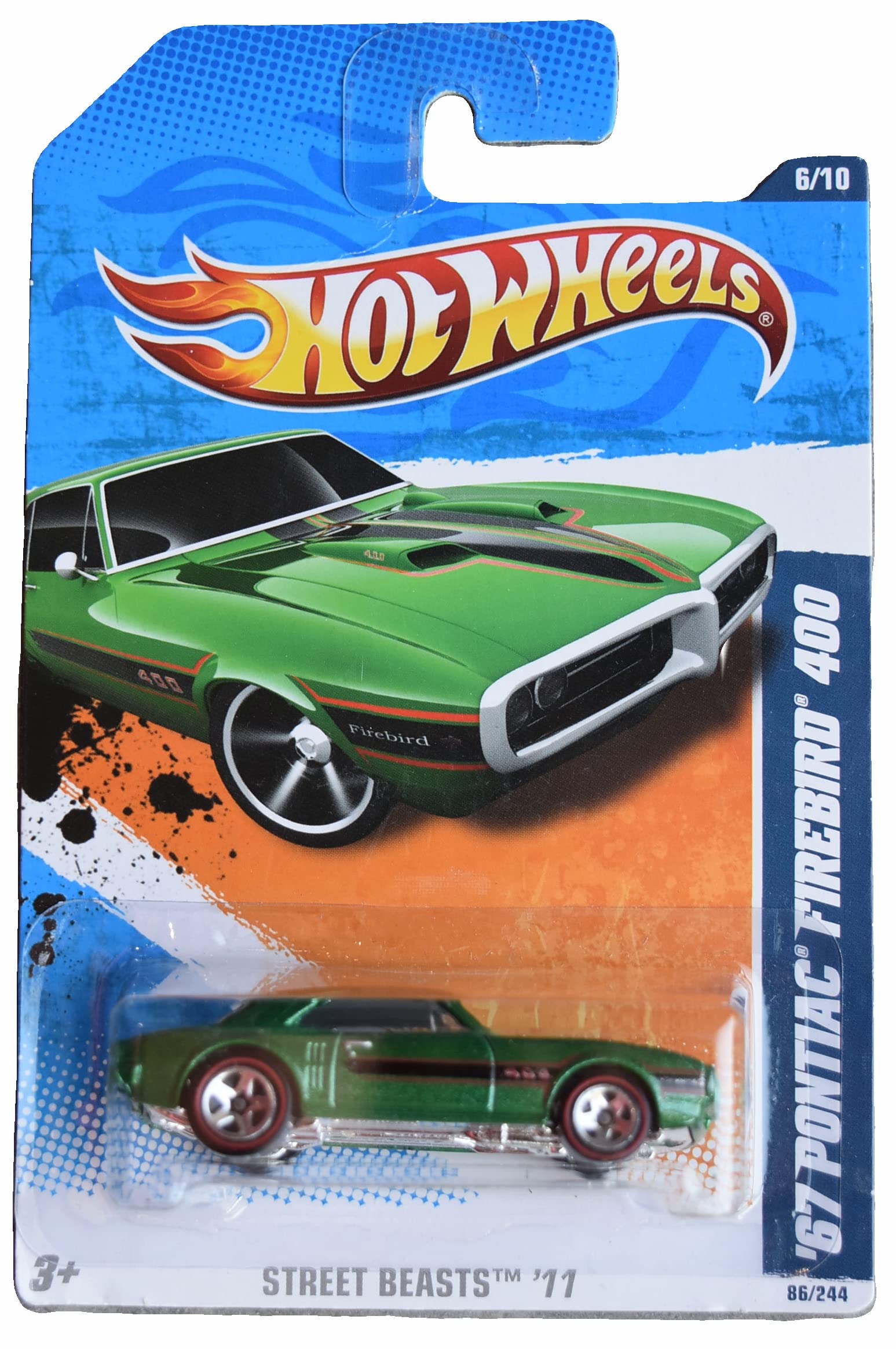 Hot Wheels Street Beasts '11 GREEN '67 Pontiac Firebird 400