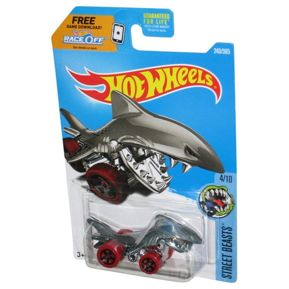 Hot Wheels Street Beasts 4/10 (2015) Gray Shark Bite Toy Car 243/365