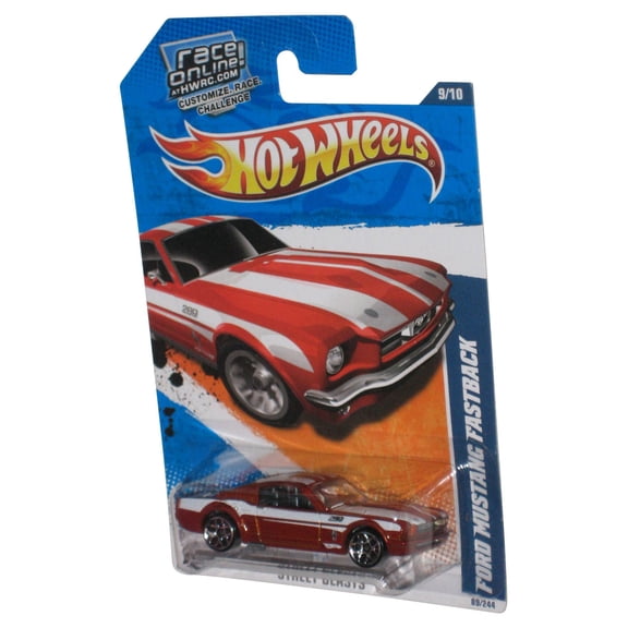 Hot Wheels Street Beasts 9/10 (2010) Red Ford Mustang Fastback Toy Car 89/244