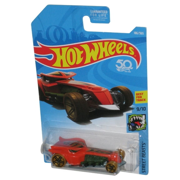 Hot Wheels Street Beasts 9/10 (2017) Red Ratical Racer Toy Car 186/365