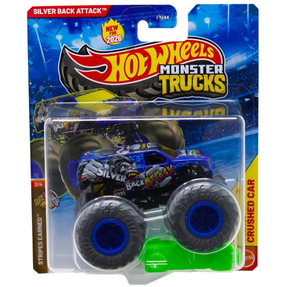 Hot Wheels Stripes Earned Silver Back Attack Diecast Car