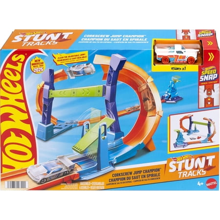 Hot Wheels Stunt Tracks Corkscrew Jump Champion