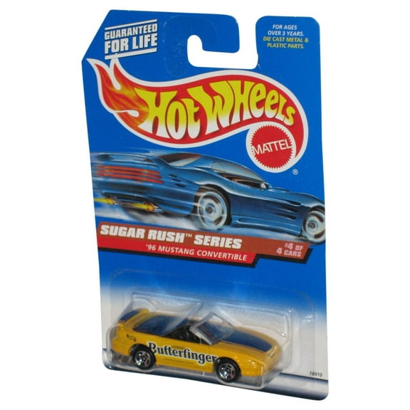 Hot Wheels Sugar Rush Series '96 Mustang Convertible Butterfinger Yellow Toy Car #4/4