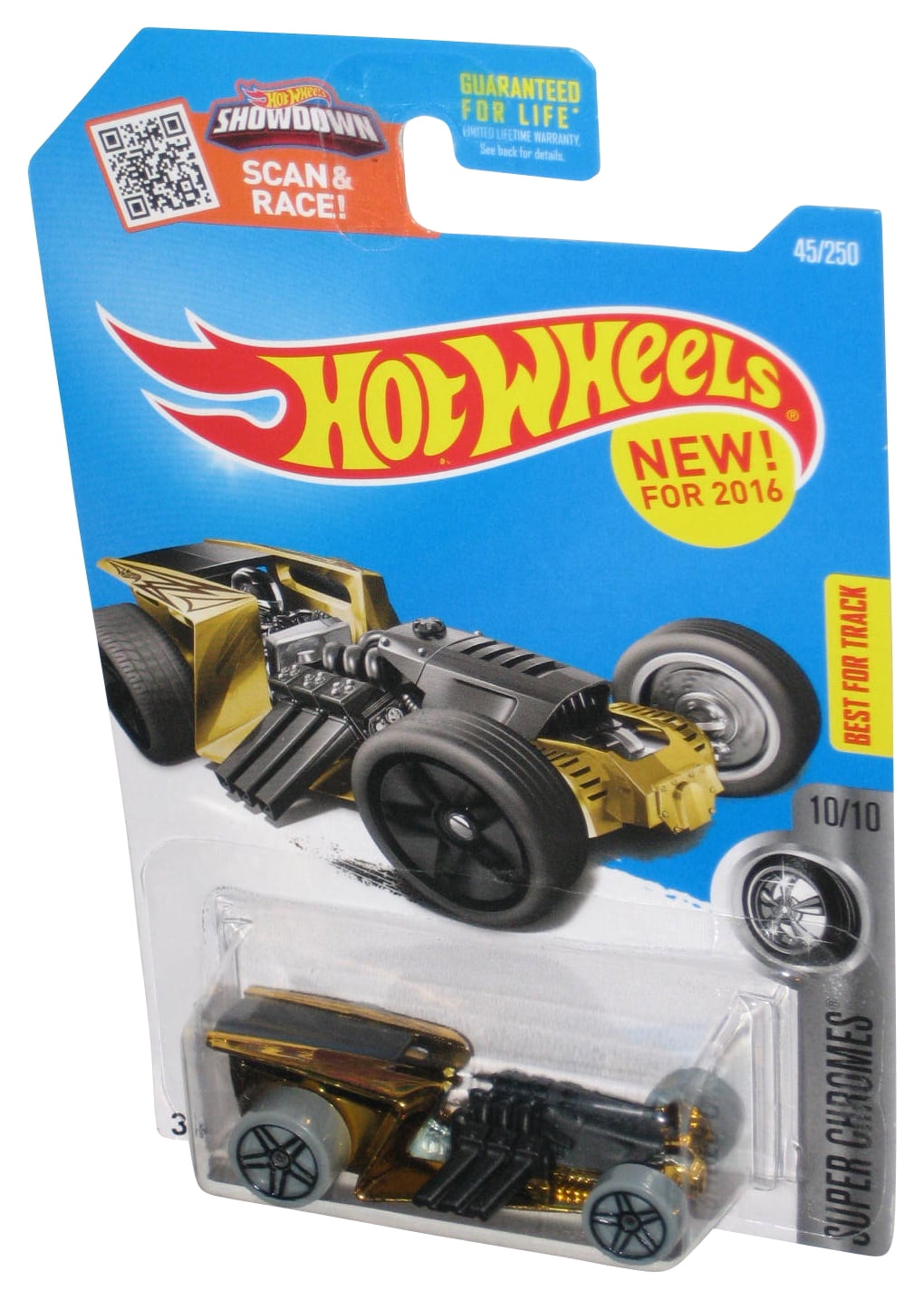 Hot Wheels Super Chromes 10/10 (2015) Gold & Black Z-Rod Toy Car