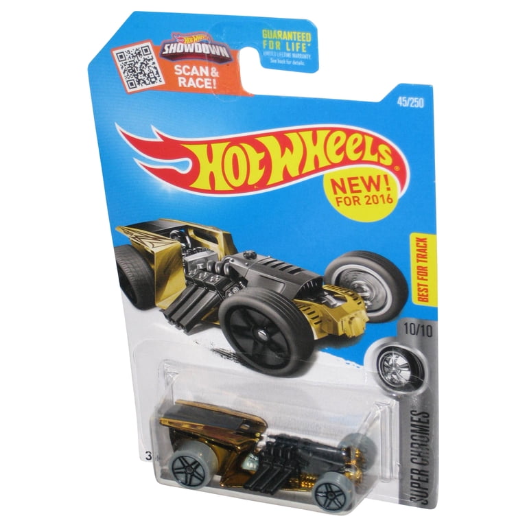Hot Wheels Super Chromes 10/10 (2015) Gold & Black Z-Rod Toy Car
