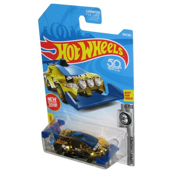 Hot Wheels Super Chromes 10/10 (2018) Gold Rising Heat Toy Car 304/365
