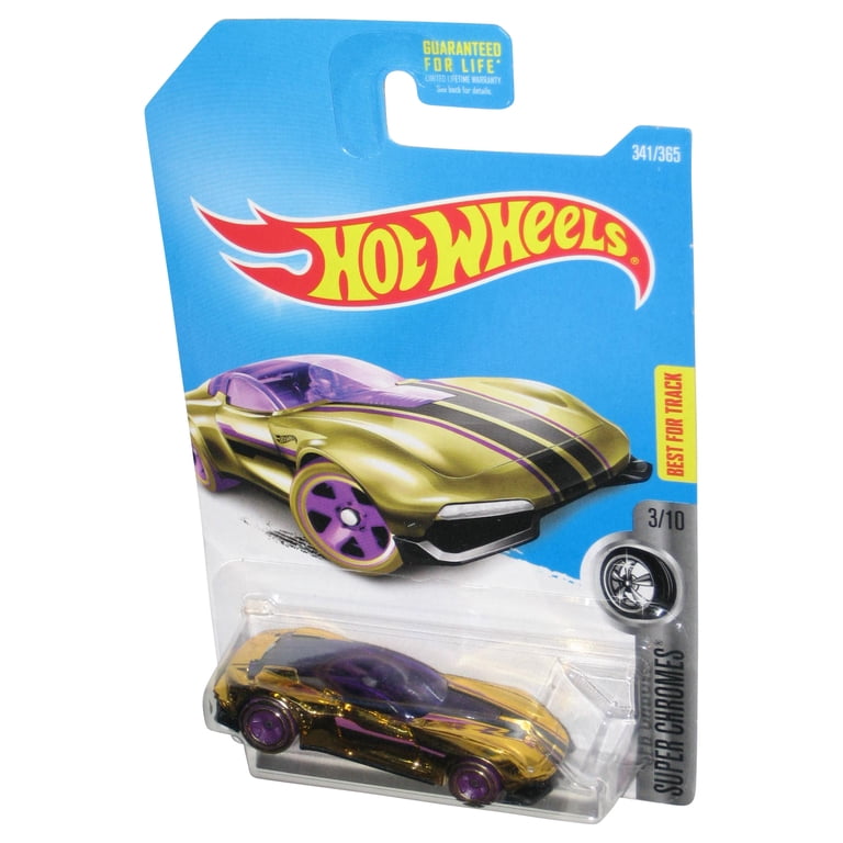 Hot Wheels Super Chromes 3/10 (2015) Gold & Purple Gazella GT Car