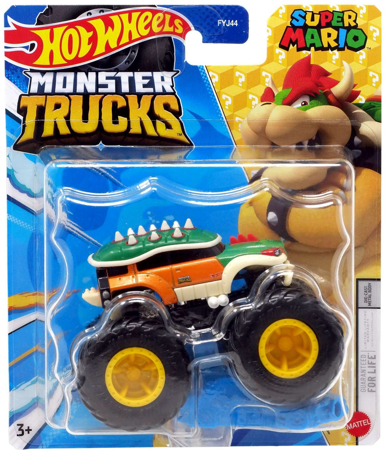Hot Wheels Super Mario Bowser Diecast Car (Blue Crushable Car)