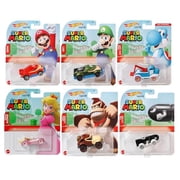 Hot Wheels Super Mario Character Cars Collection, 6-Pack Die-Cast Toy Vehicles, Ages 3+
