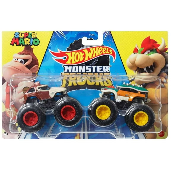 Hot Wheels Super Mario Donkey Kong vs Bowser Diecast Car 2-Pack