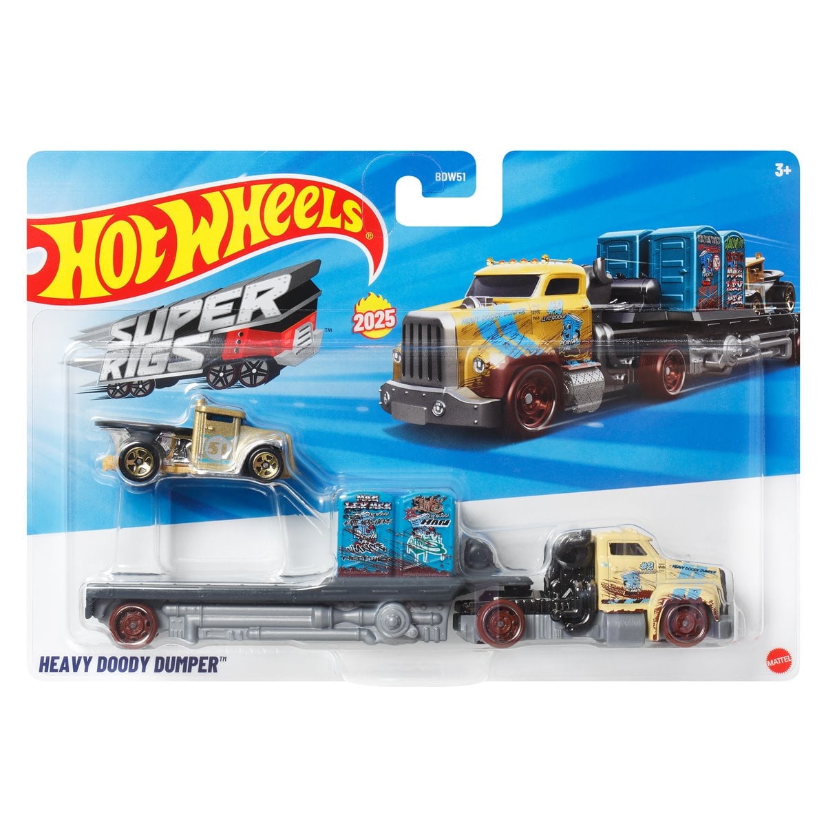 Hot Wheels Super Rigs Car and Truck Play Vehicles, Diecast Heavy Doody Dumper