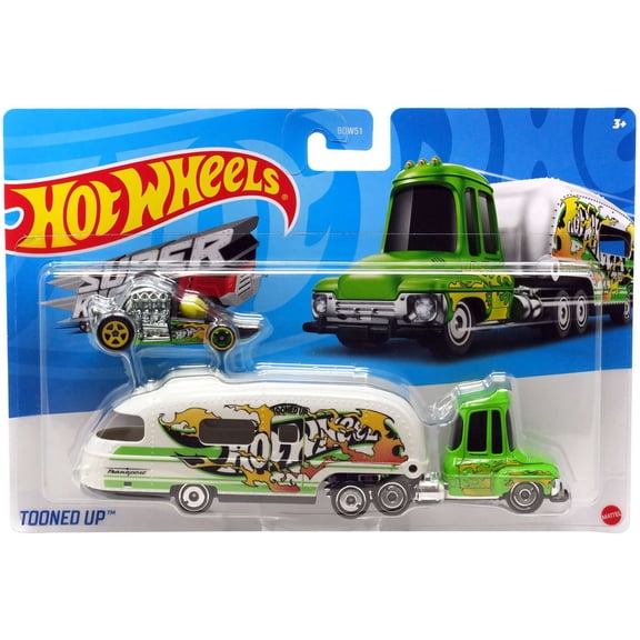 Mattel Hot Wheels Super Rigs Tooned Up Diecast Car Play Vehicle, 3+ Yrs, Green, 6.5 oz