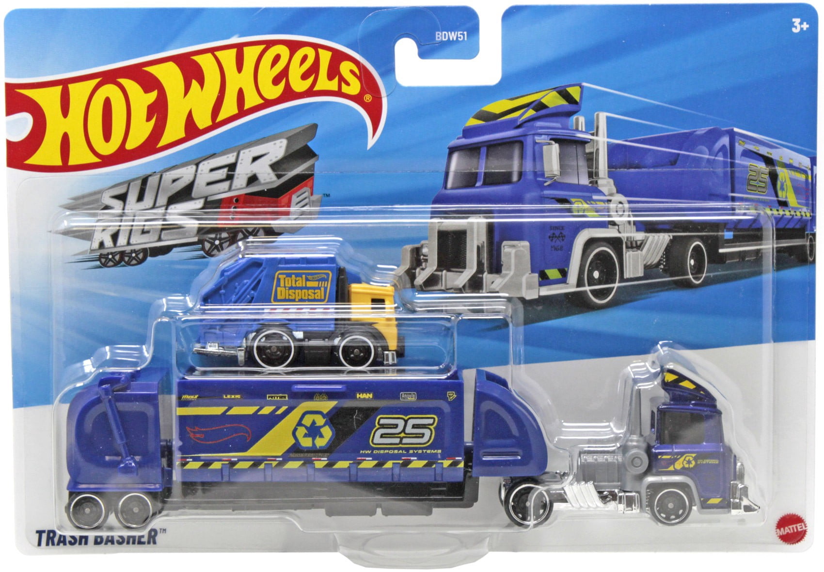 Hot Wheels Super Rigs Trash Basher Diecast Car
