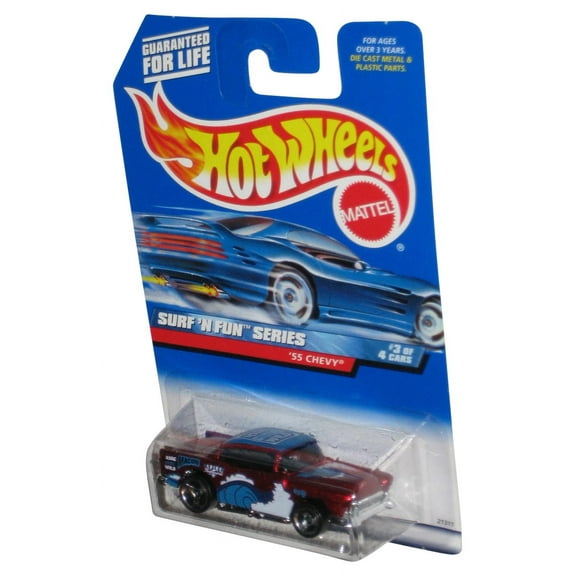 Hot Wheels Surf 'N Fun Series 3/4 (1998) Mattel Red '55 Chevy Toy Car #963