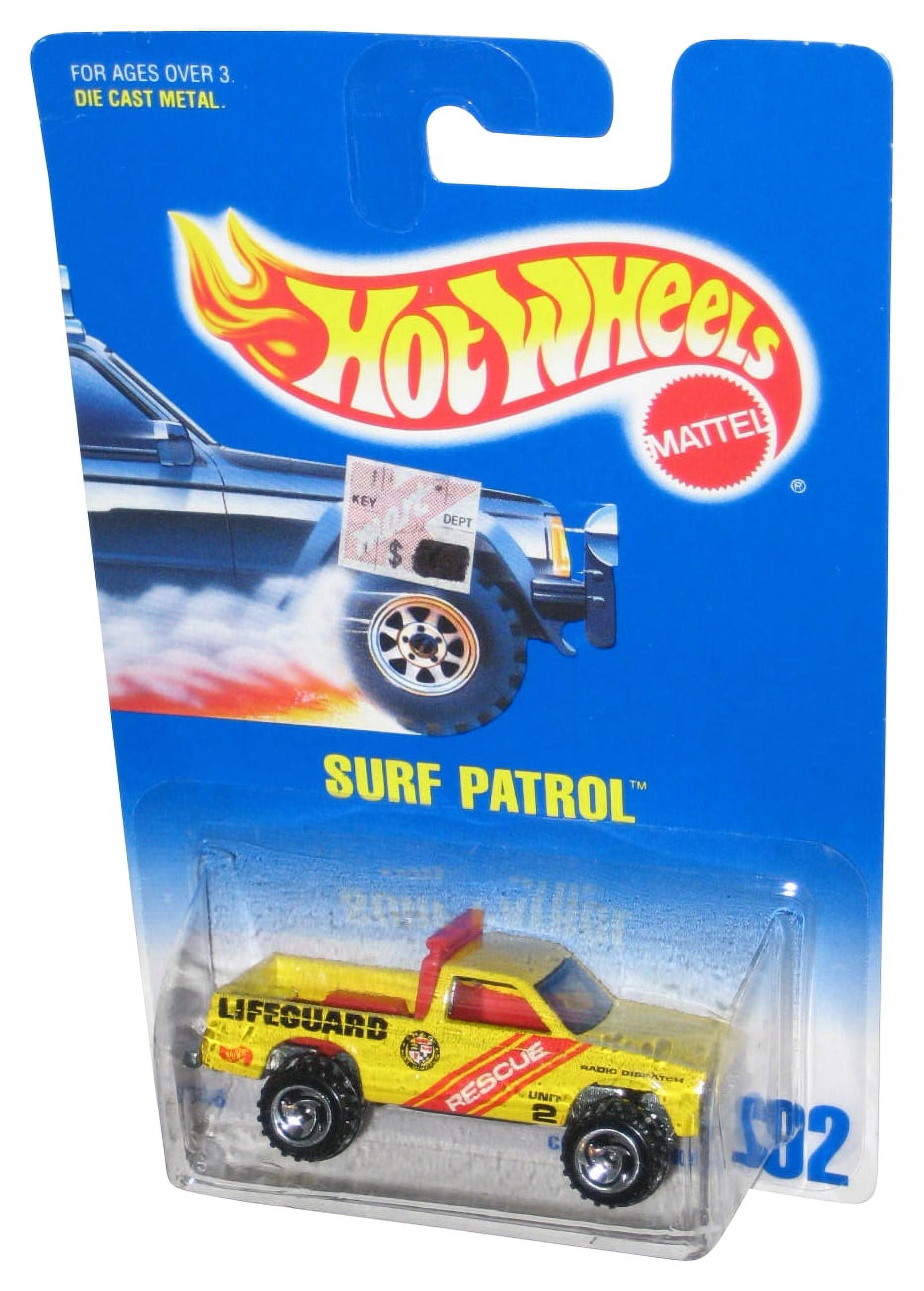 Hot Wheels Surf Patrol Lifeguard Rescue 1991 Mattel Yellow Truck Toy 102 Razor Rims