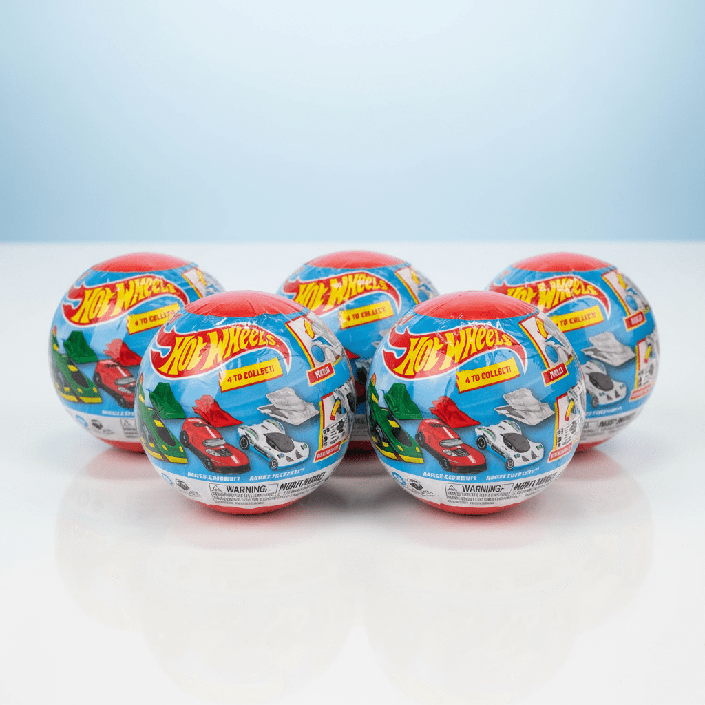 Hot Wheels Surprise Mystery Car Balls 5 Pack - Buildable Toy Cars - Ages 3+