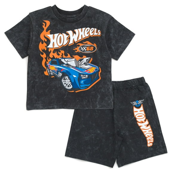 Hot Wheels T-Shirt and Shorts Outfit Set Toddler to Big Kid