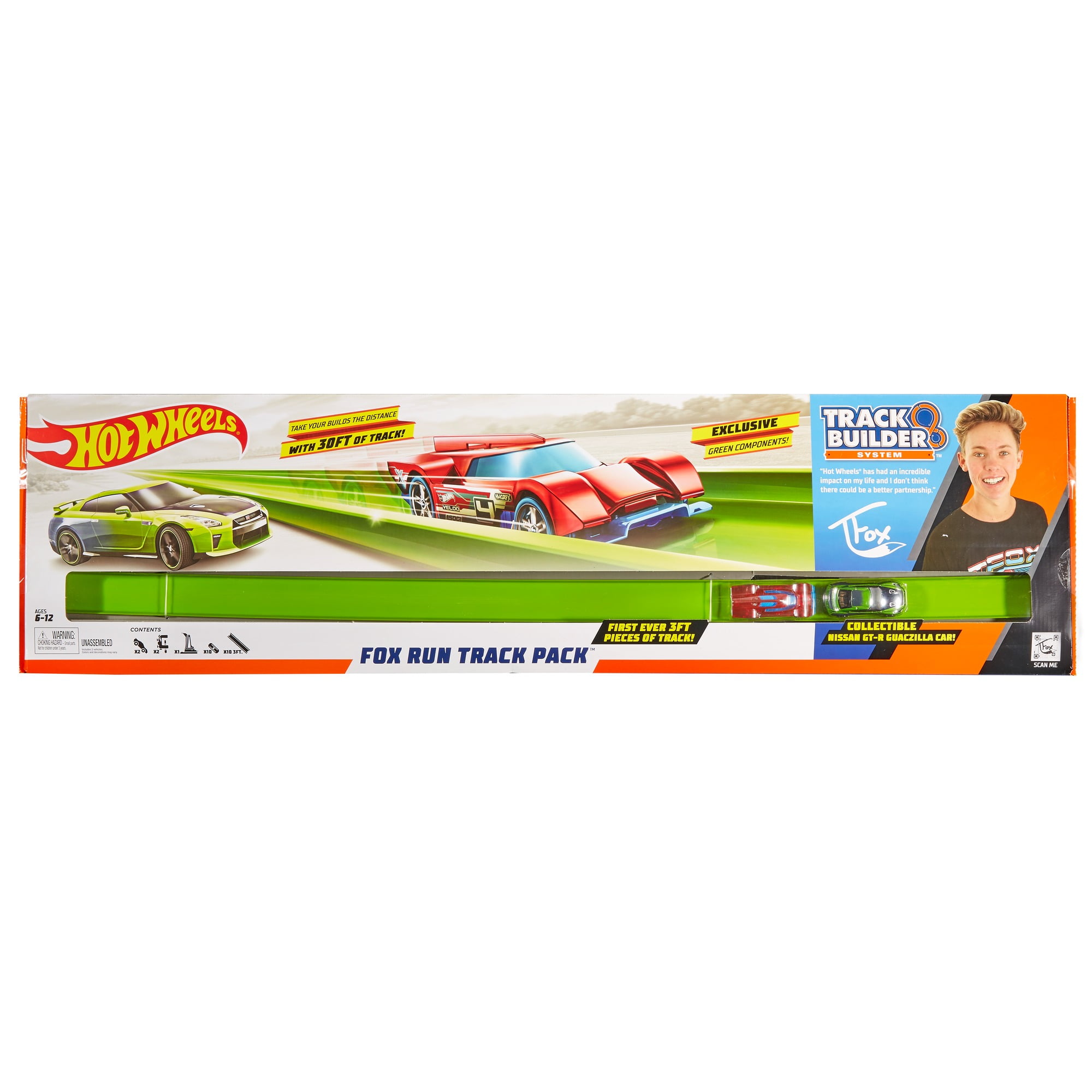Hot Wheels Tanner Fox Run 30 Feet Track Builder Track Pack