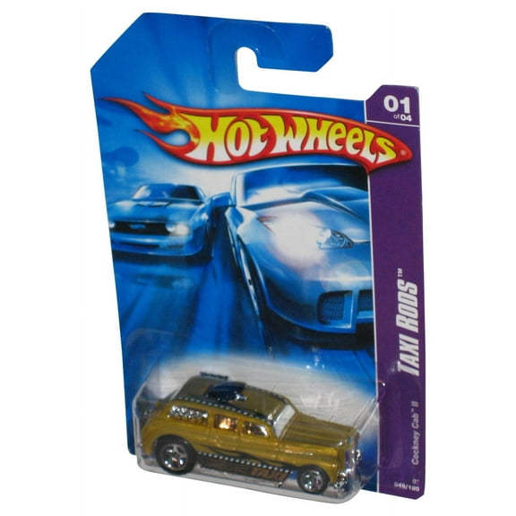 Hot Wheels Taxi Rods (2006) Gold Cockney Cab II Toy Car 49/180