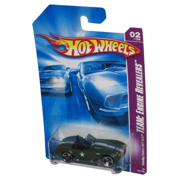Hot Wheels Team Engine Revealers 2/4 (2007) Green Shelby Cobra 427 S/C Car 154/196