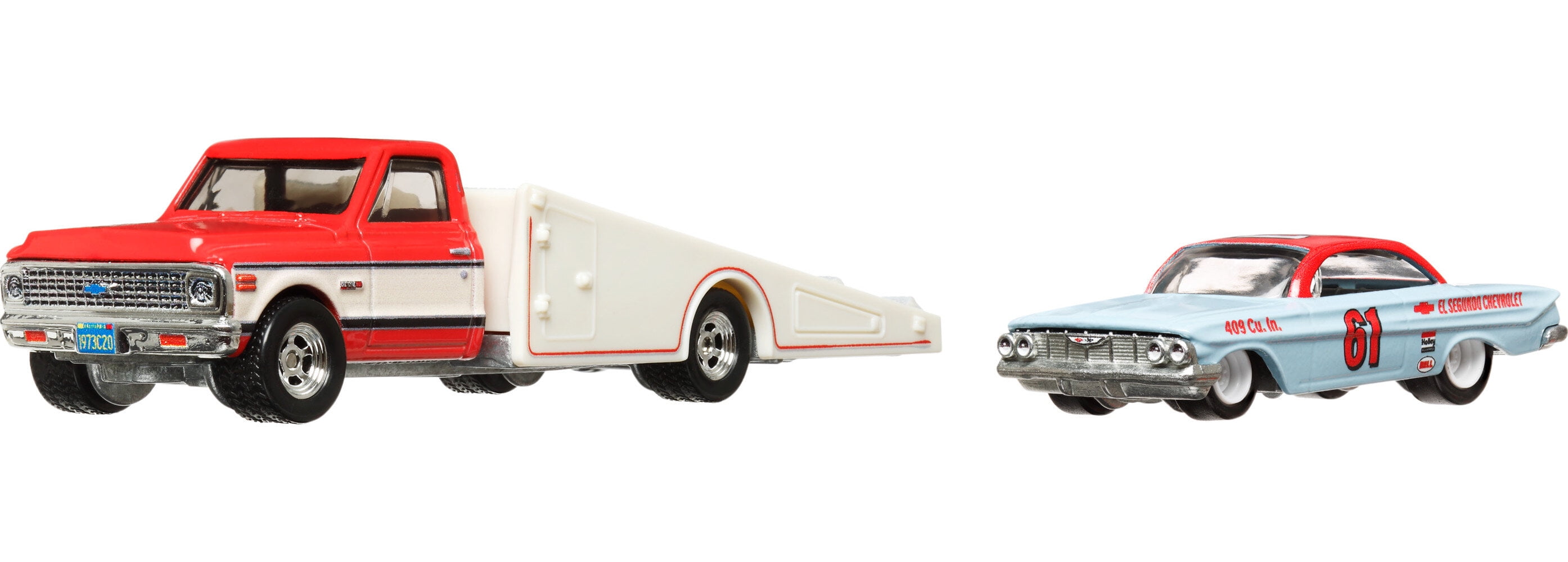 Hot Wheels Team Transport Toy Truck & Race Car, '72 Chevy Ramp Truck