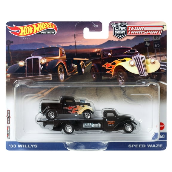 Hot Wheels Team Transport Toy Truck & Race Car, Speed Waze Collectible Set