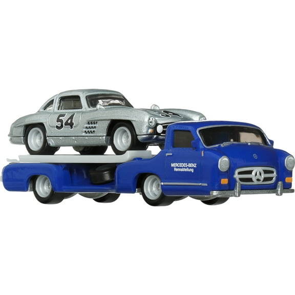 Hot Wheels Team Transport Truck & Race Car, Gift for Racing Collectors