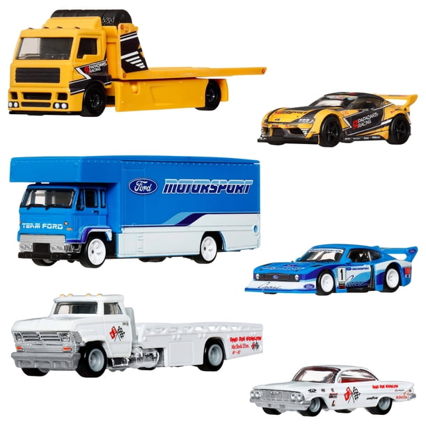 Hot Wheels Team Transport Truck & Race Car, 1:64 Scale Toy