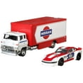 thumbnail image 1 of Hot Wheels Team Transport Truck & Race Car, 1:64 Scale, Gift for Racing Collectors, 1 of 6