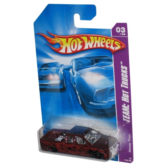 Hot Wheels Team Trucks 03/04 (2007) Red Nissan Titan Toy Truck 139/196