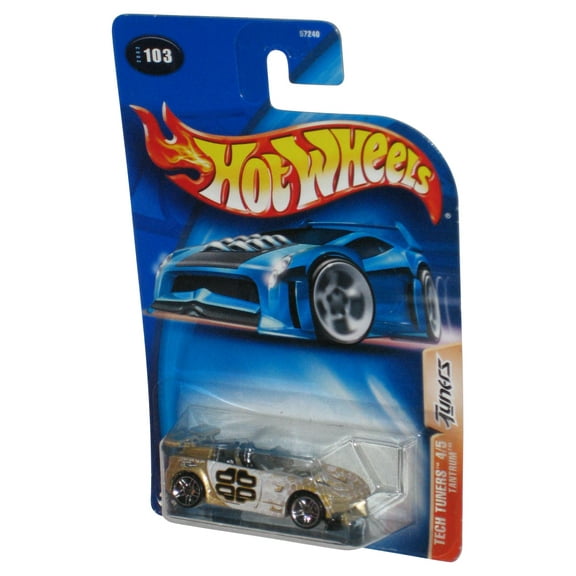 Hot Wheels Tech Tuners 4/5 (2003) Tantrum Gold & White Toy Car #103