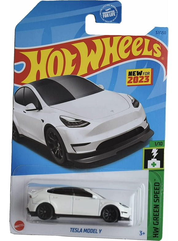 Hot Wheels Tesla Model Y (White) 2023 HW Green Speed