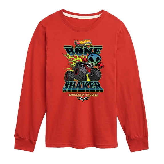 Hot Wheels - The Bone Shaker - Youth Boys Long Sleeve Graphic T-Shirt