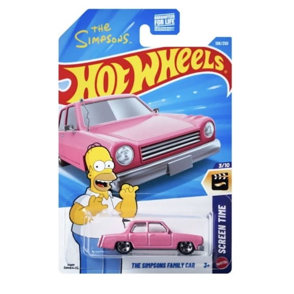 Hot Wheels The Simpsons Family Car Pink Screen Time New 2026