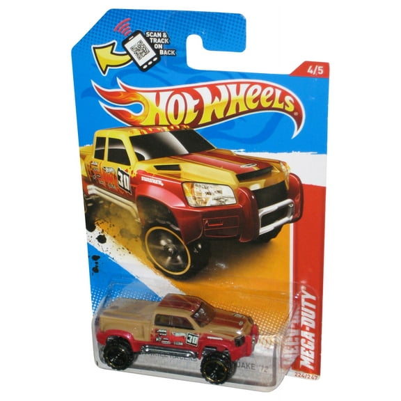 Hot Wheels Thrill Racers Earthquake '12 Tan & Red Mega-Duty Toy Truck 224/247