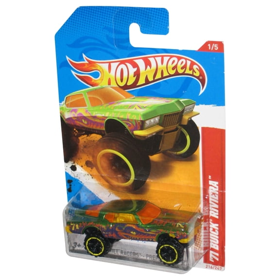 Hot Wheels Thrill Racers Prehistoric '12 Green '71 Buick Riviera Toy Car 216/247