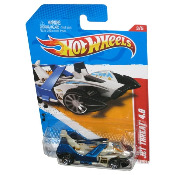 Hot Wheels Thrill Racers Space '12 Blue & White Jet Threat 4.0 Toy Car 193/247